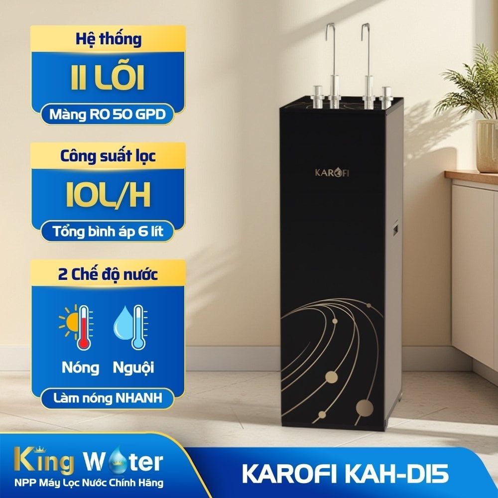 Máy Lọc Nước RO Nóng Nguội Karofi KAH-D15 | Tủ Đứng 11 Lõi