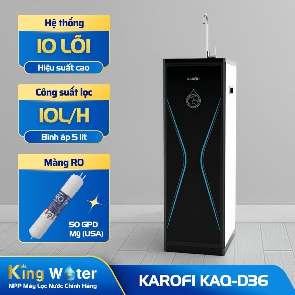 Máy lọc nước RO 10 lõi Karofi KAQ-D36