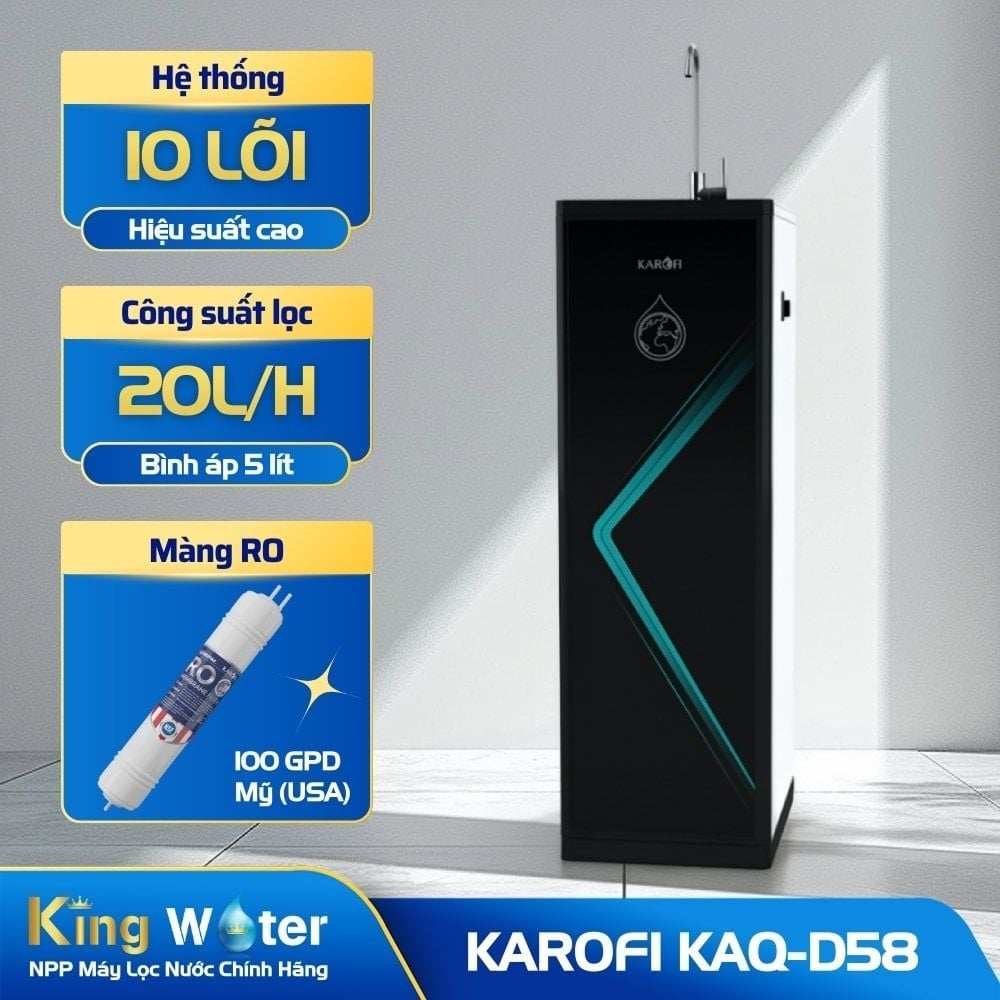 Máy Lọc Nước RO Karofi KAQ-D58 | Tủ Đứng 10 Lõi