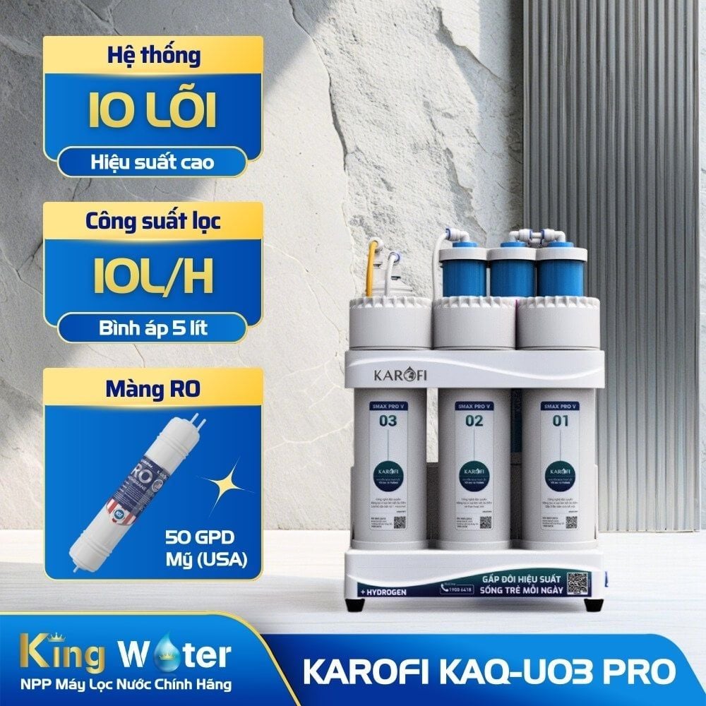 Máy Lọc Nước RO Karofi KAQ-U03 Pro | Âm Tủ 10 Lõi