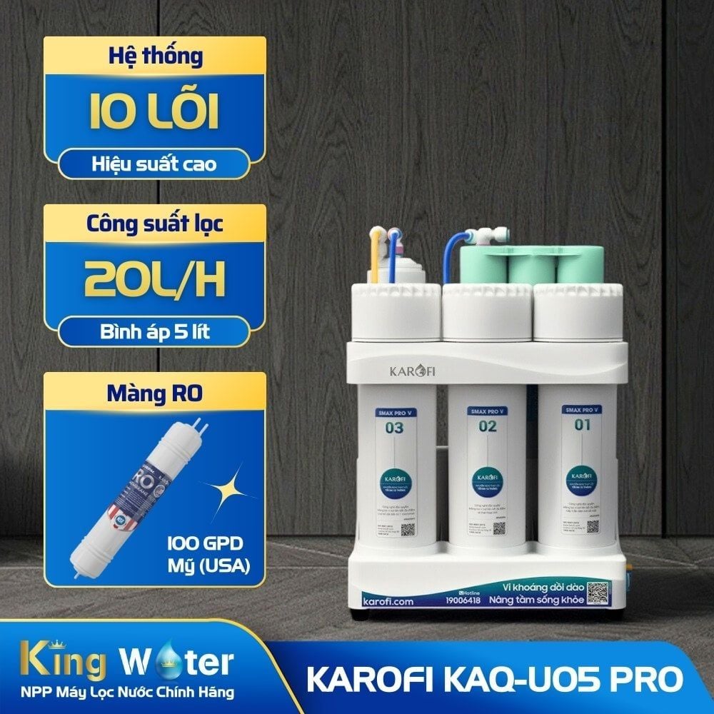 Máy Lọc Nước RO Karofi KAQ-U05 Pro | Âm Tủ 10 Lõi
