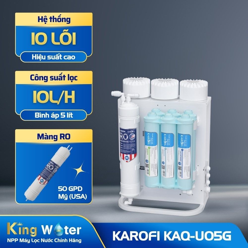 Máy lọc nước Karofi KAQ-U05G | Để gầm, 10 lõi