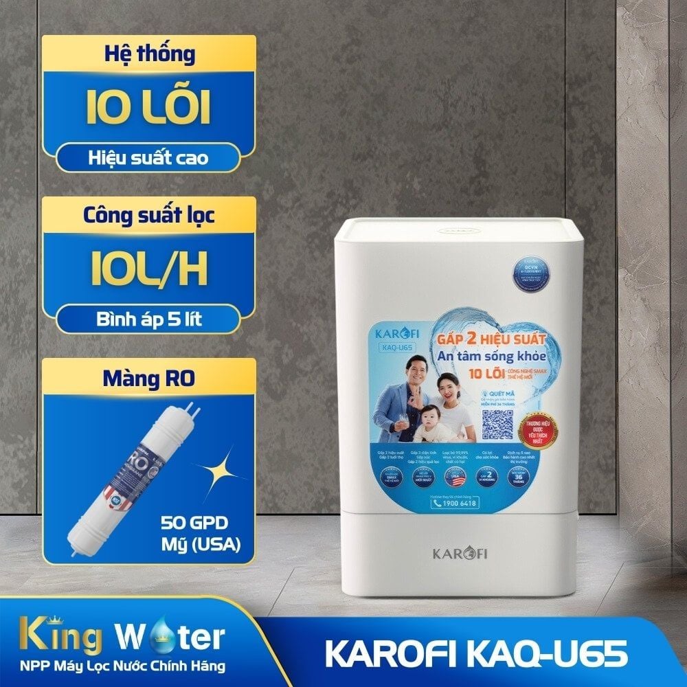 Máy Lọc Nước RO Karofi KAQ-U65 | Để Gầm 10 Lõi