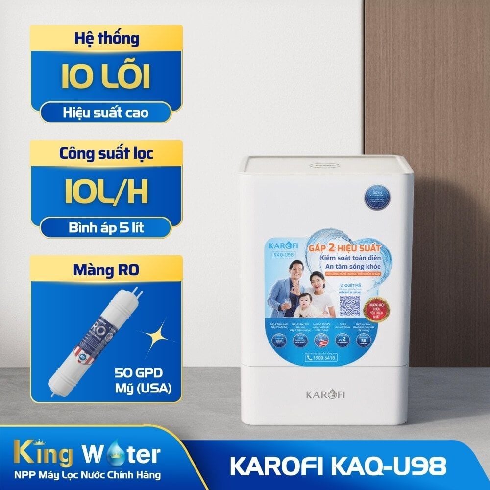 Máy Lọc Nước RO Karofi KAQ-U98 | Để Gầm 10 Lõi