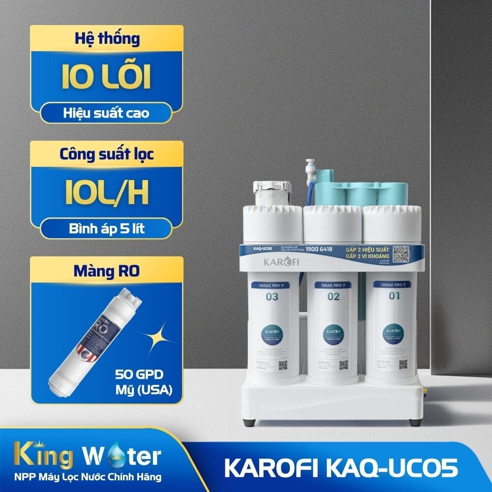Máy Lọc Nước RO Karofi KAQ-UC05 | Để Gầm 10 Lõi