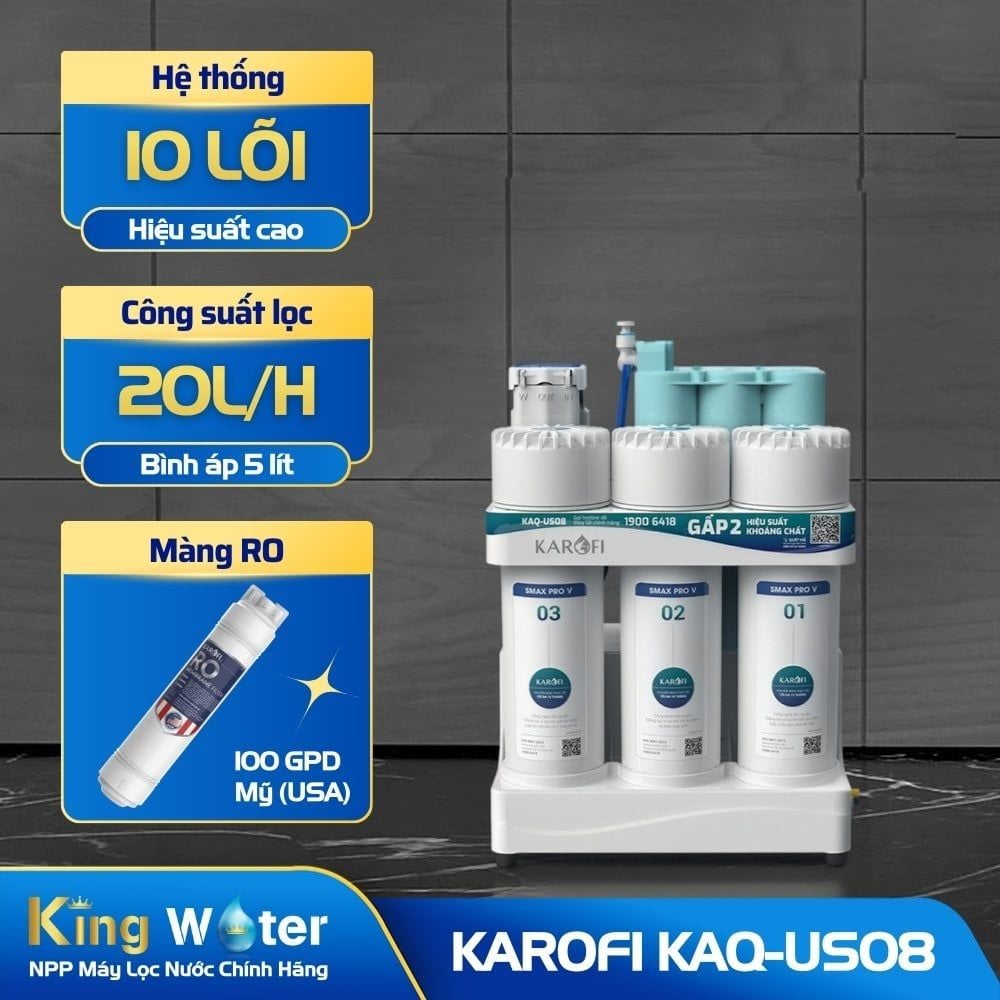 Máy Lọc Nước RO Karofi KAQ-US08 | Để Gầm 10 Lõi