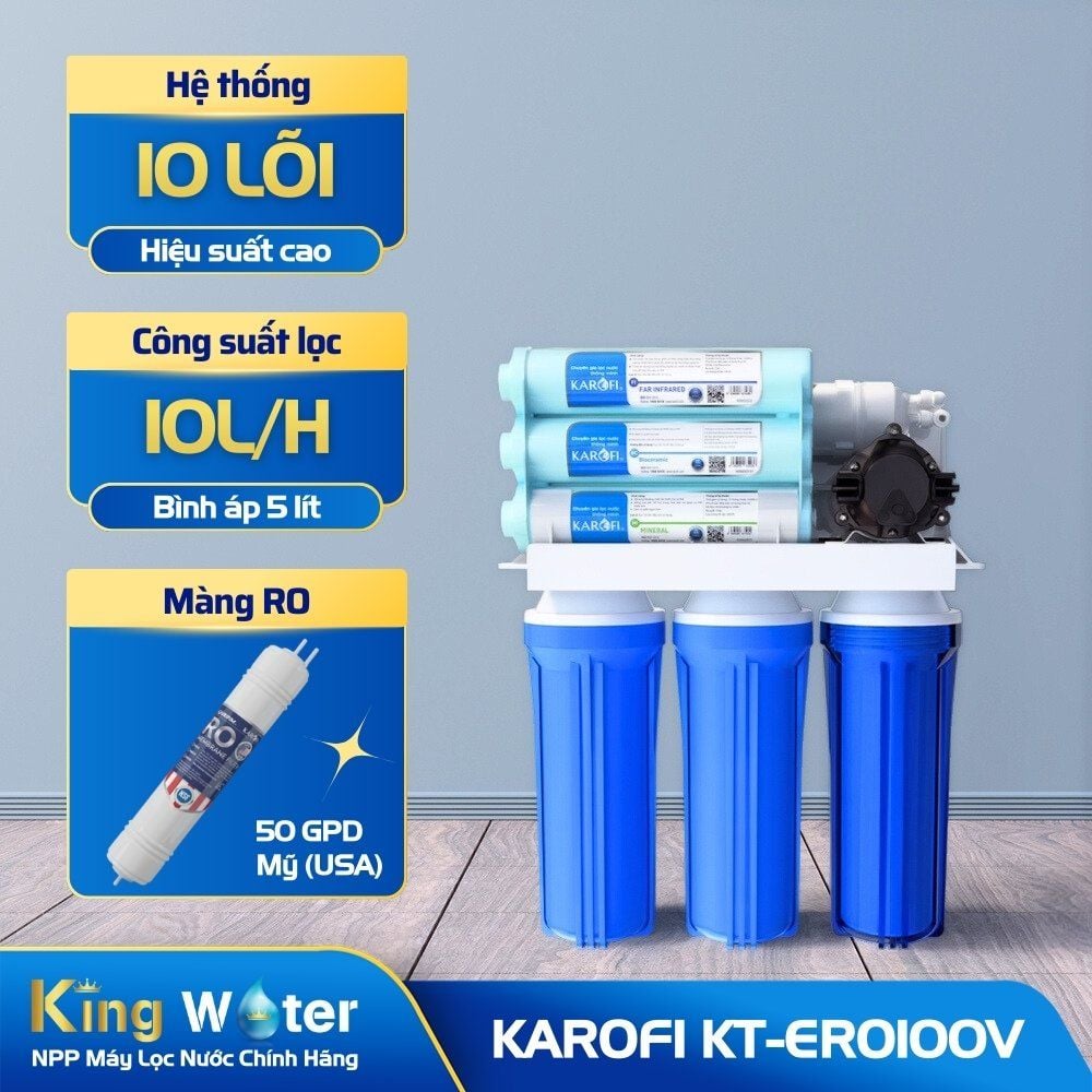 Máy Lọc Nước RO Karofi KT-ERO100V | Âm Tủ 10 Lõi