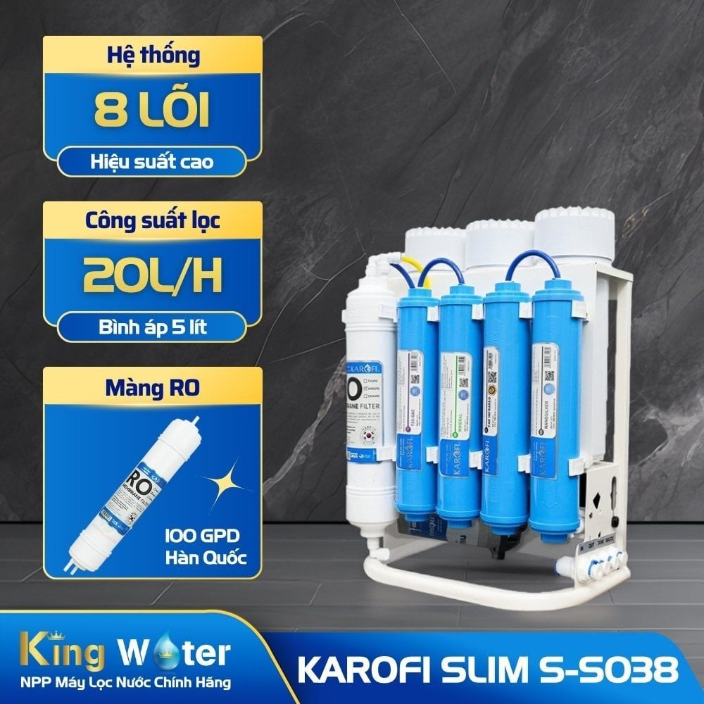 Máy Lọc Nước R.O Karofi Slim S-s038 | Để Gầm 8 Lõi