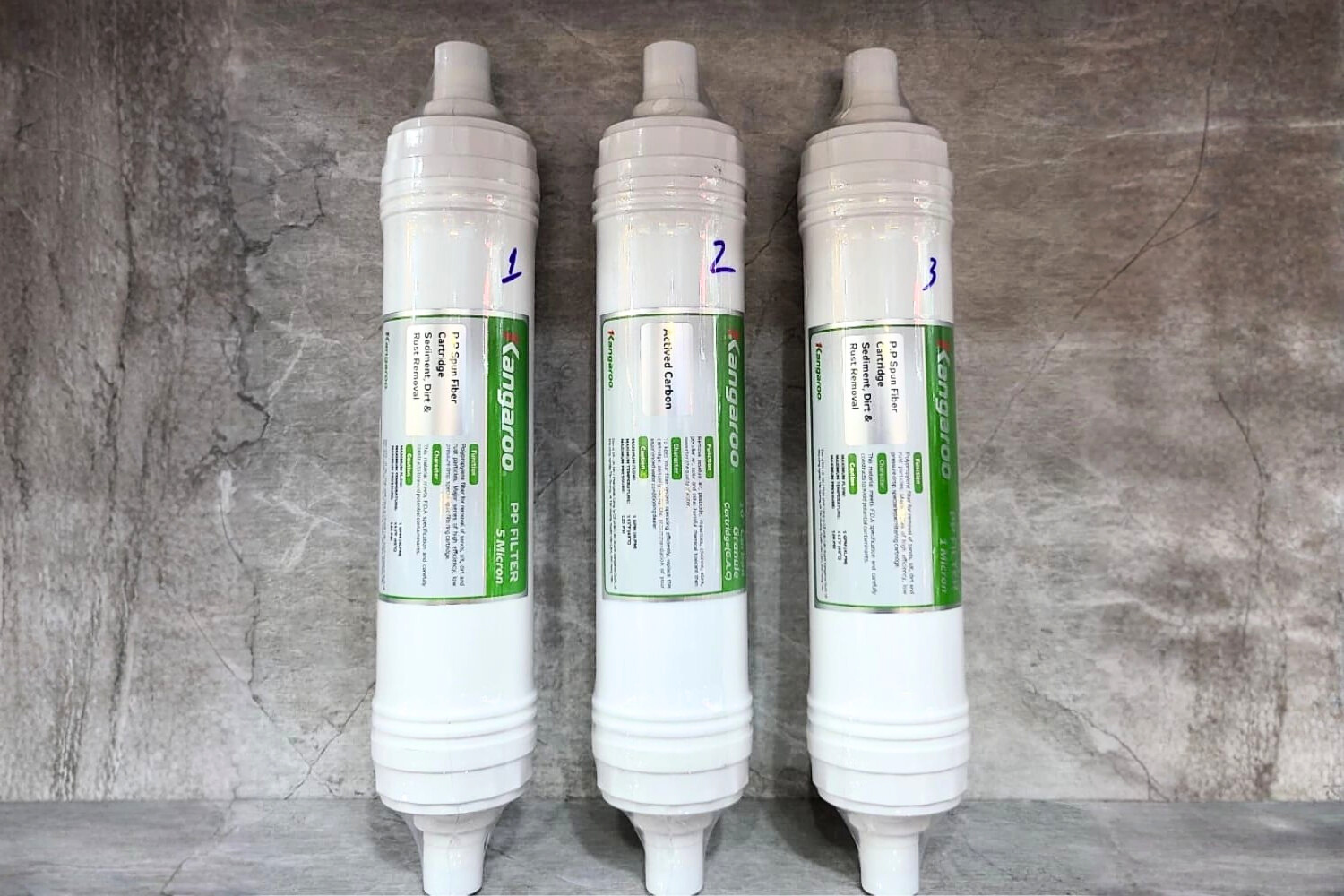 Bộ Lõi Lọc Thô 1-2-3 Kangaroo Đúc Liền (Lõi HK) | Model Nguyên Khối, Đấu Nối Nhanh