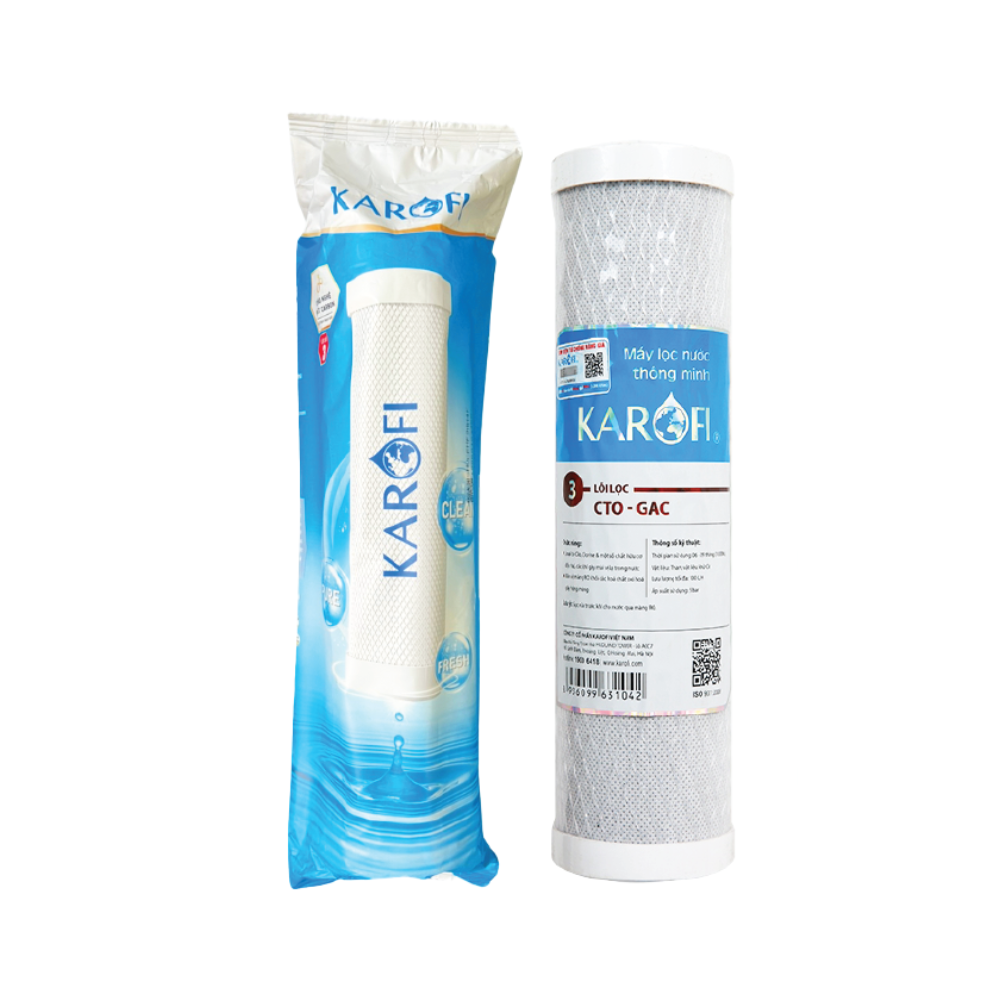 Lõi Lọc Thô Karofi Smax Duo 3 New (Post Carbon) | Than Hoạt Tính Khối