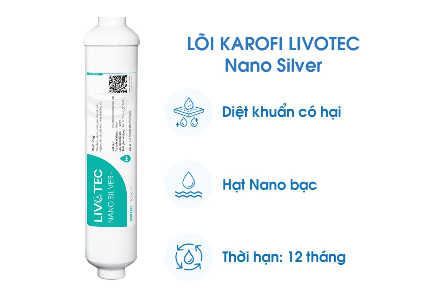 Lõi Chức Năng Livotec - Lõi Nano Silver (Diệt Khuẩn)