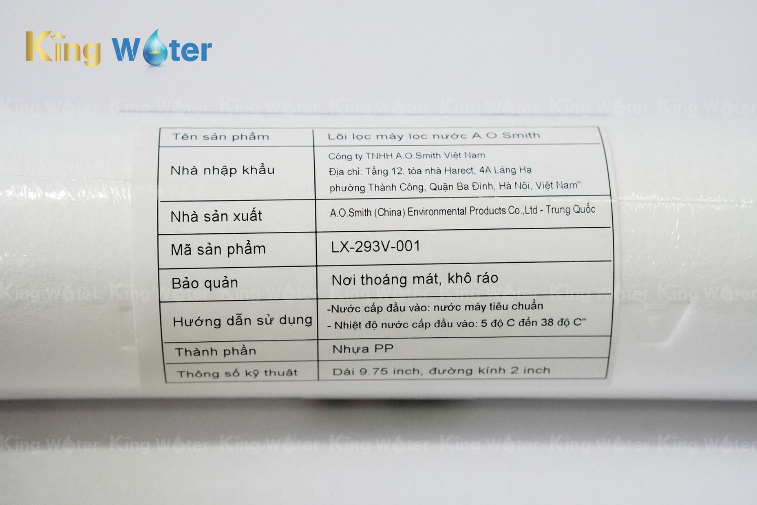 Lõi lọc số 3 AO Smith PP1 | LX-293V-001