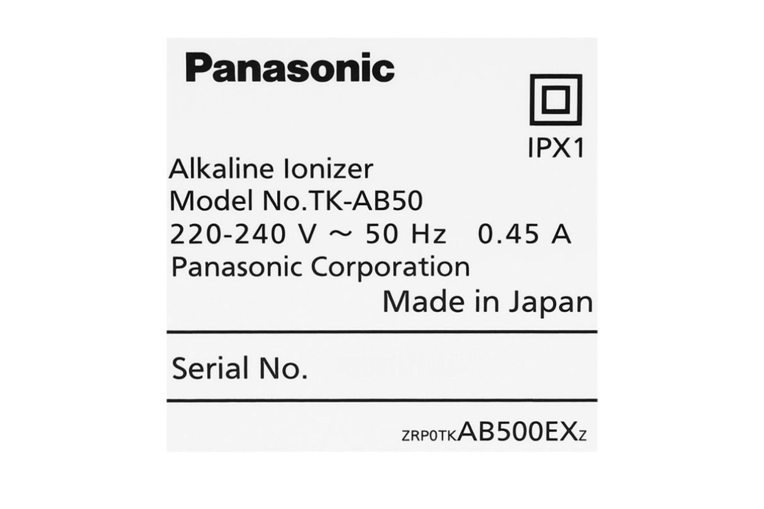 Máy Lọc Nước Điện Giải Ion Kiềm Panasonic TK-AB50 | 5 Tấm Điện Cực