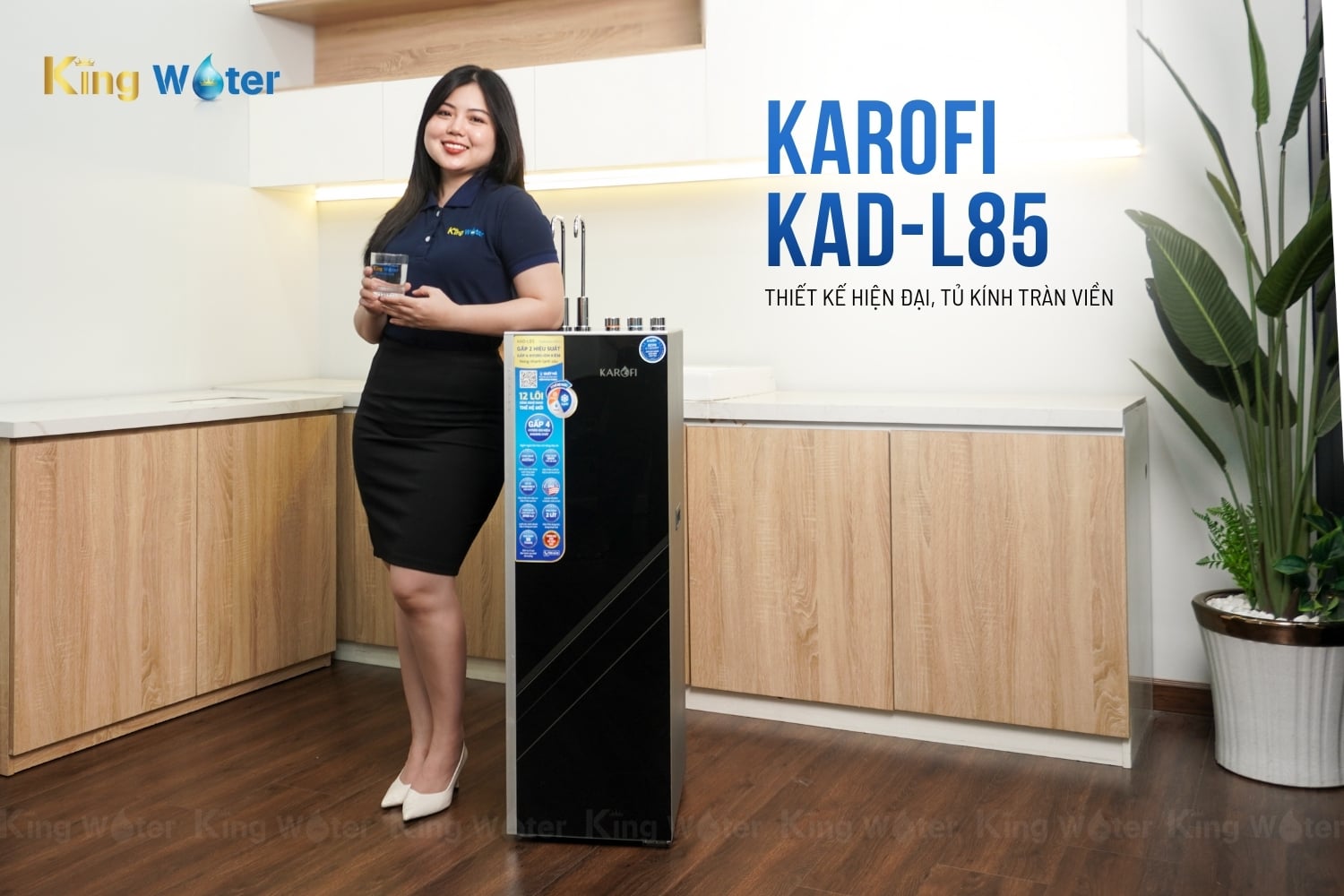 Máy Lọc Nước Nóng Lạnh Karofi KAD-L85 | Tủ Đứng 12 Lõi