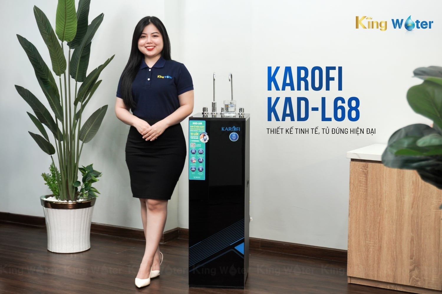 Máy Lọc Nước Nóng Lạnh Karofi KAD-L68 | Tủ Đứng 11 Lõi