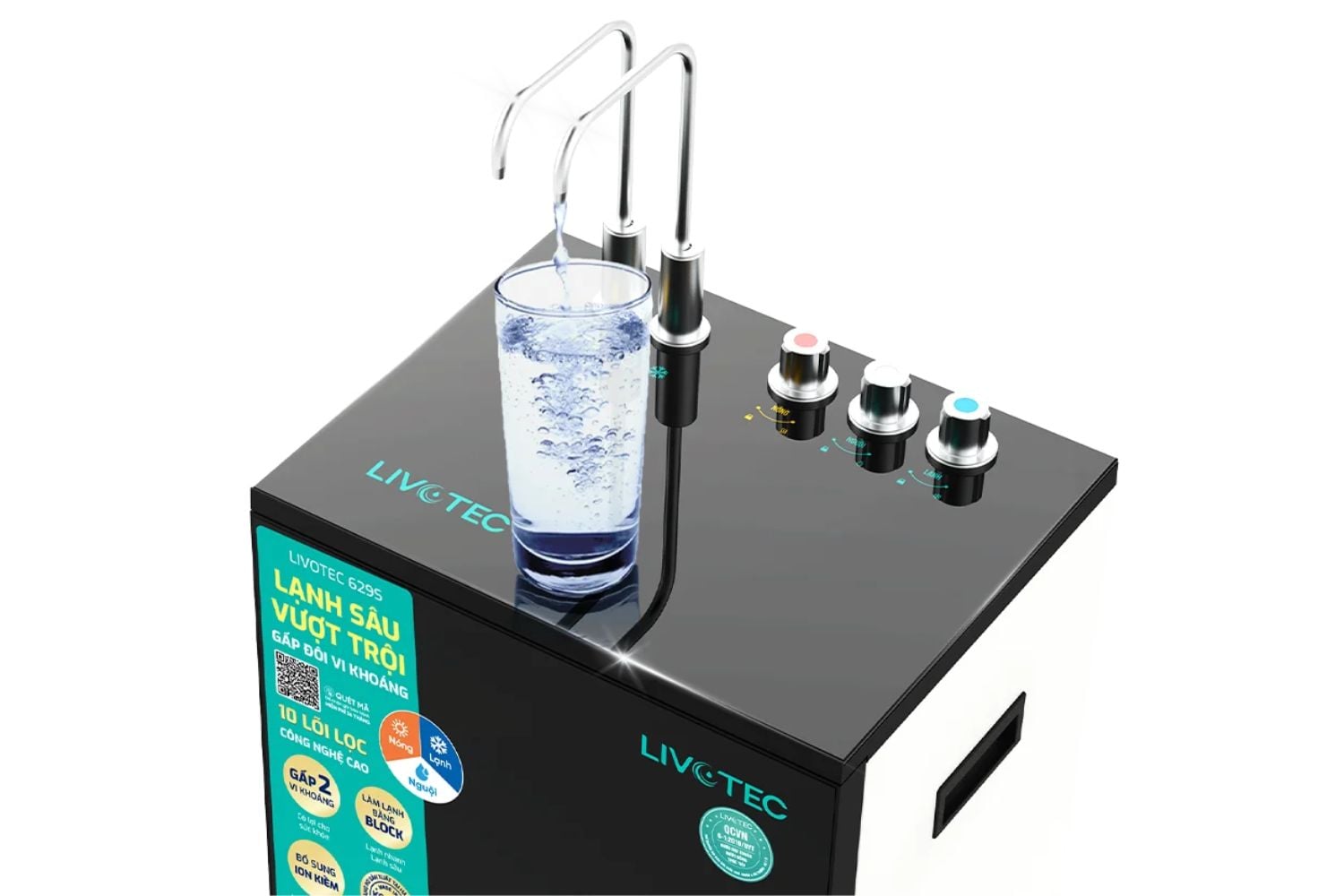 Máy Lọc Nước RO Nóng Lạnh Karofi Livotec 629S | Tủ Đứng 10 Lõi