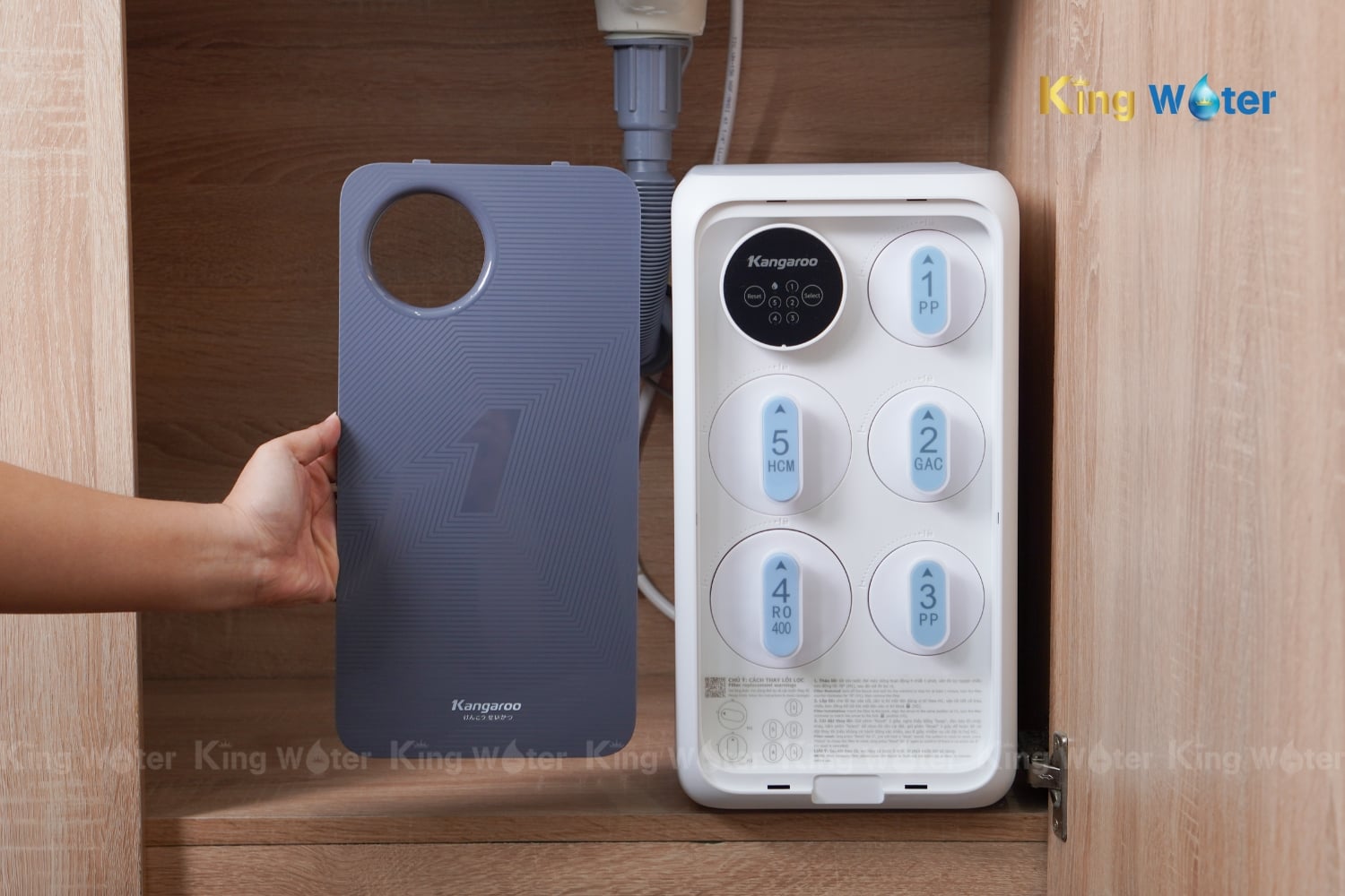 Máy Lọc Nước RO Kangaroo Hydrogen KG400US | Tủ Nguyên Khối Để Gầm 05 Lõi