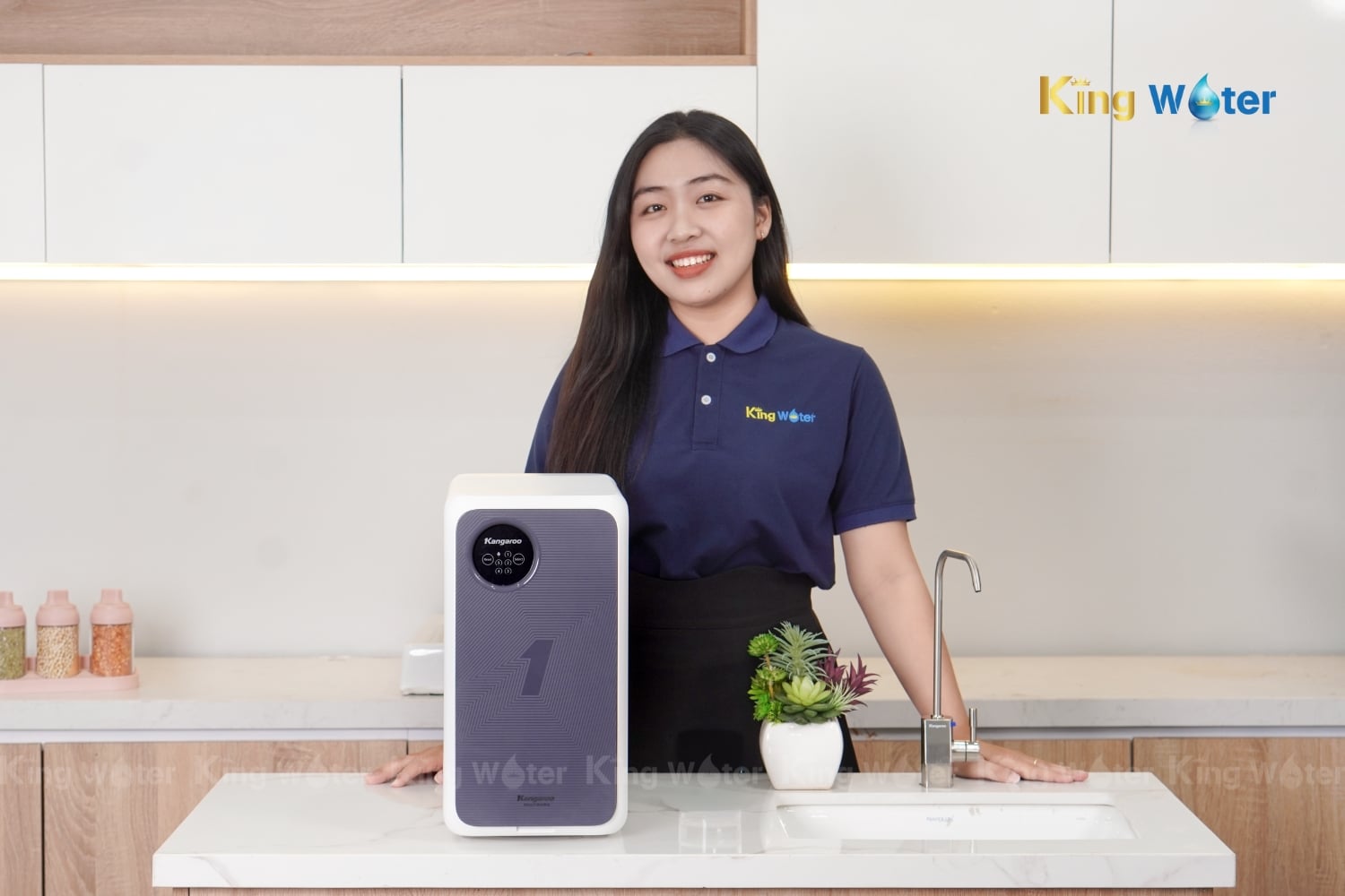 Máy Lọc Nước RO Kangaroo Hydrogen KG400US | Tủ Nguyên Khối Để Gầm 05 Lõi