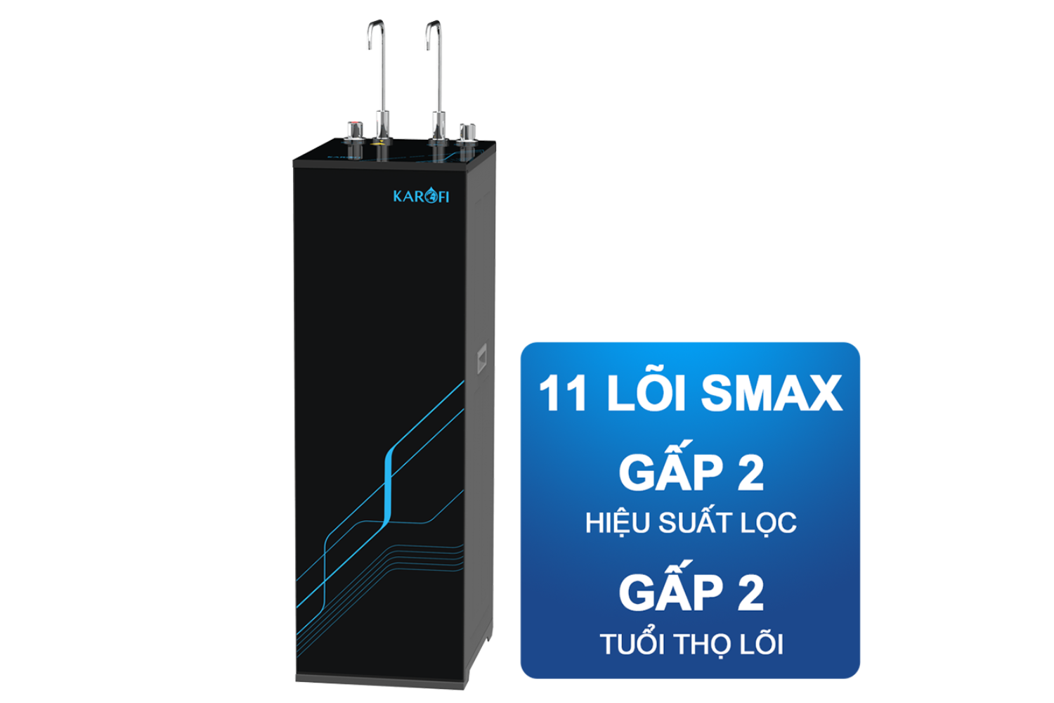 Máy Lọc Nước RO Nóng Nguội Karofi KAH-D18 | Tủ Đứng 11 Lõi