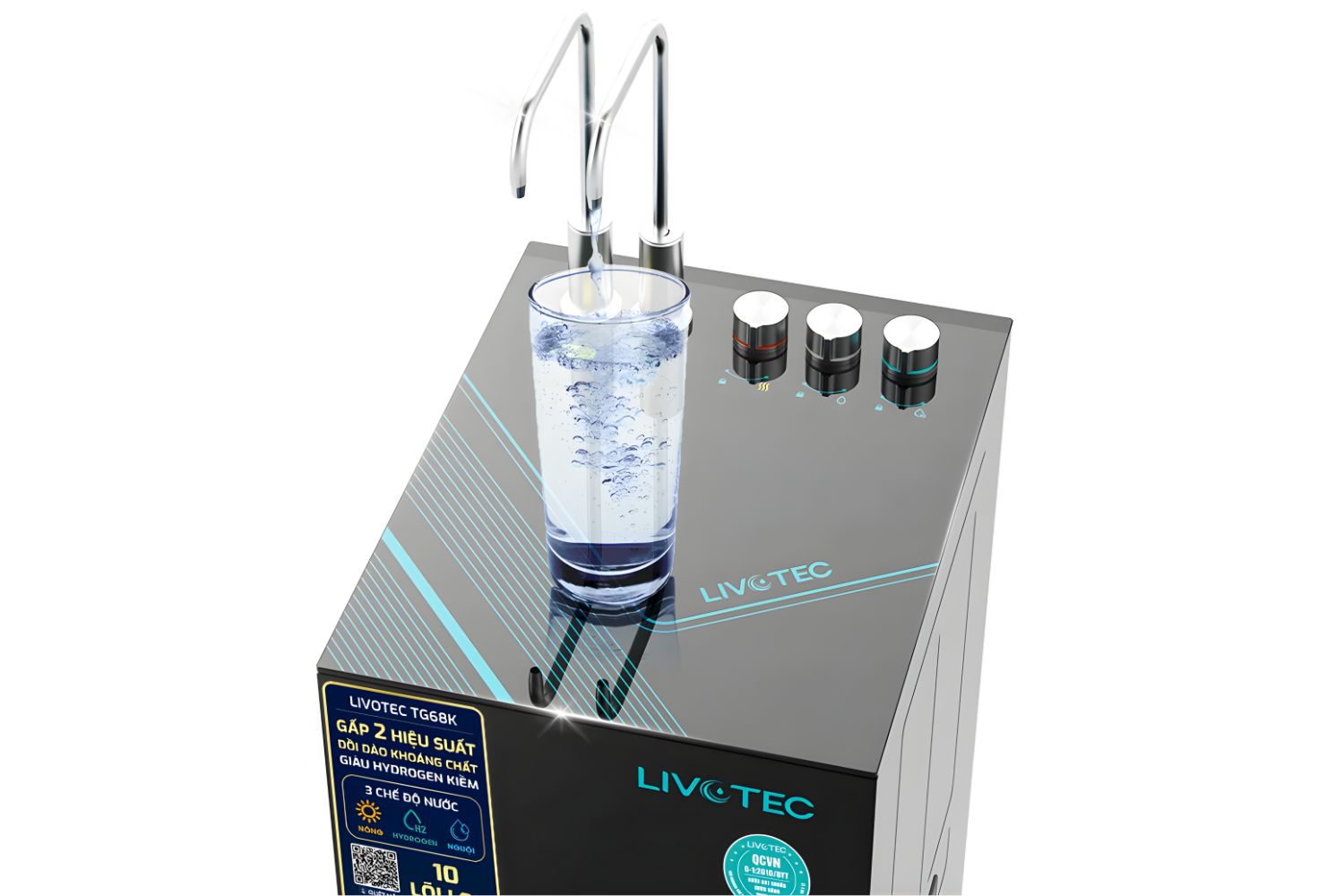 Máy Lọc Nước RO Nóng Nguội Karofi Livotec TG68K | Tủ Đứng 10 Lõi