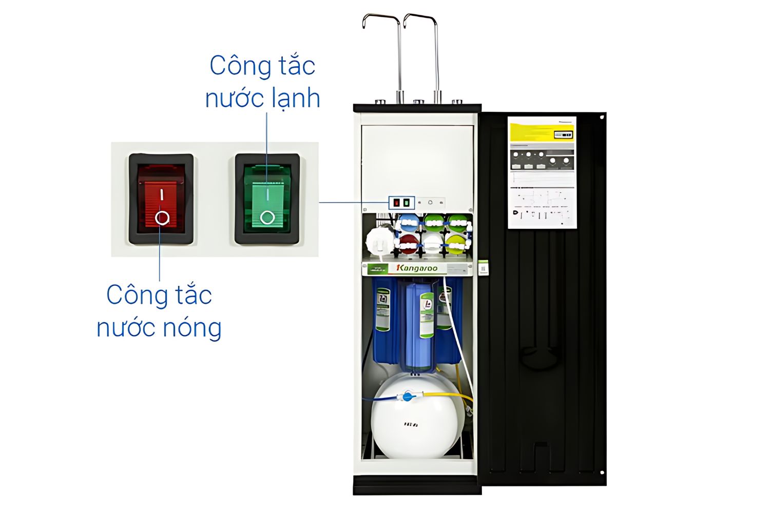 Máy Lọc Nước RO Nóng Nguội Lạnh Kangaroo KG10A18 | Tủ Đứng 10 Lõi