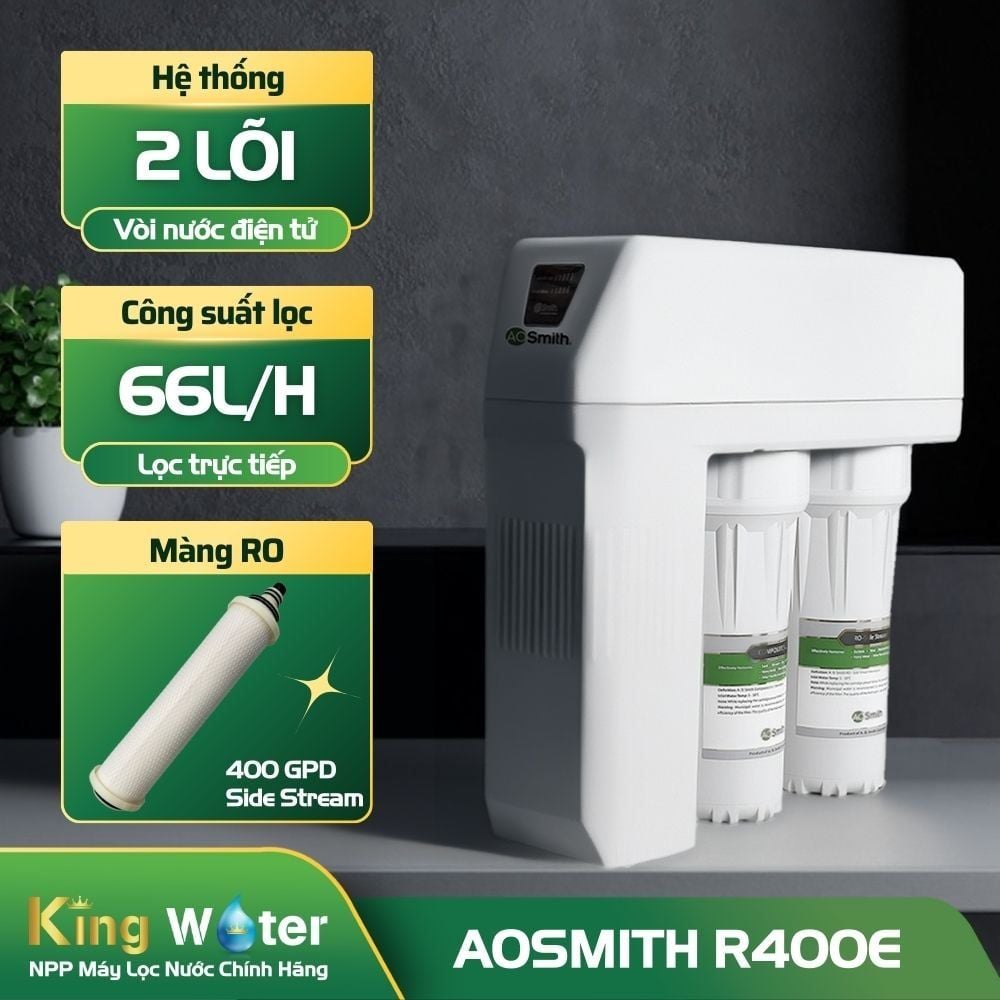 Máy Lọc Nước Ao Smith R400E | Âm Tủ 2 Lõi Lọc