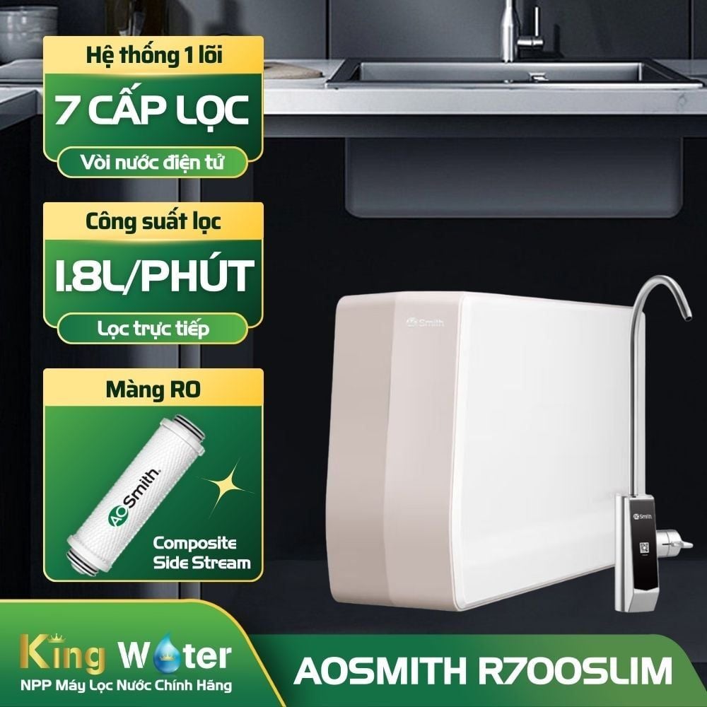 Máy Lọc Nước AO Smith R700Slim | Đặt Gầm 1 Lõi Hiệu Suất Cao