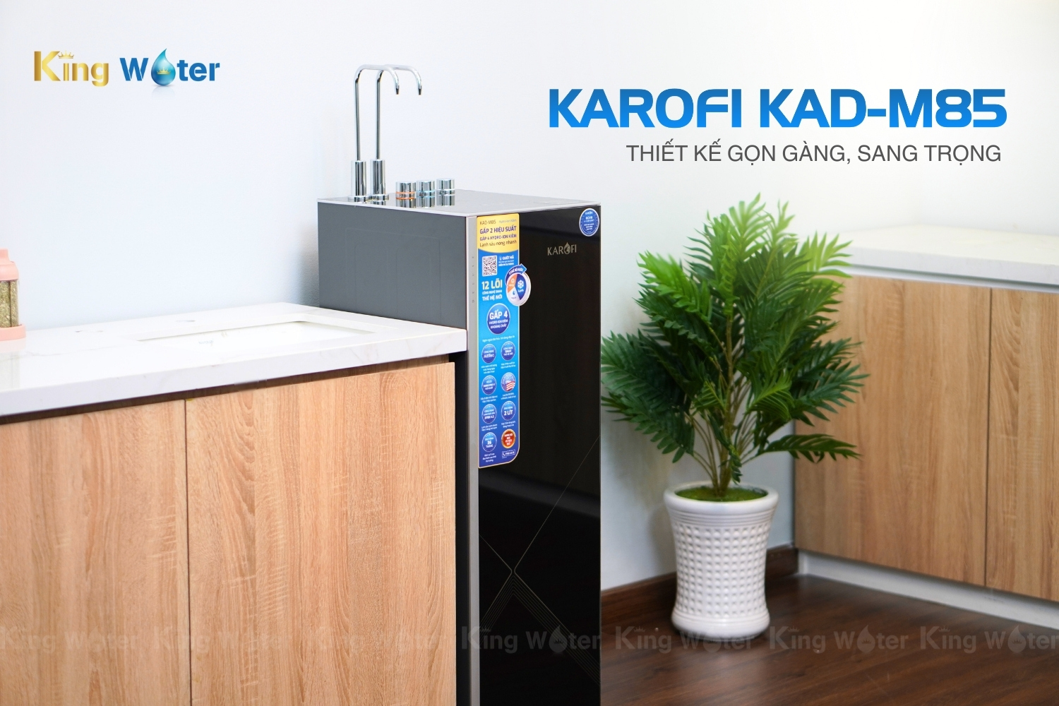 Máy Lọc Nước Nóng Lạnh Karofi KAD-M85 | Tủ Đứng 12 Lõi
