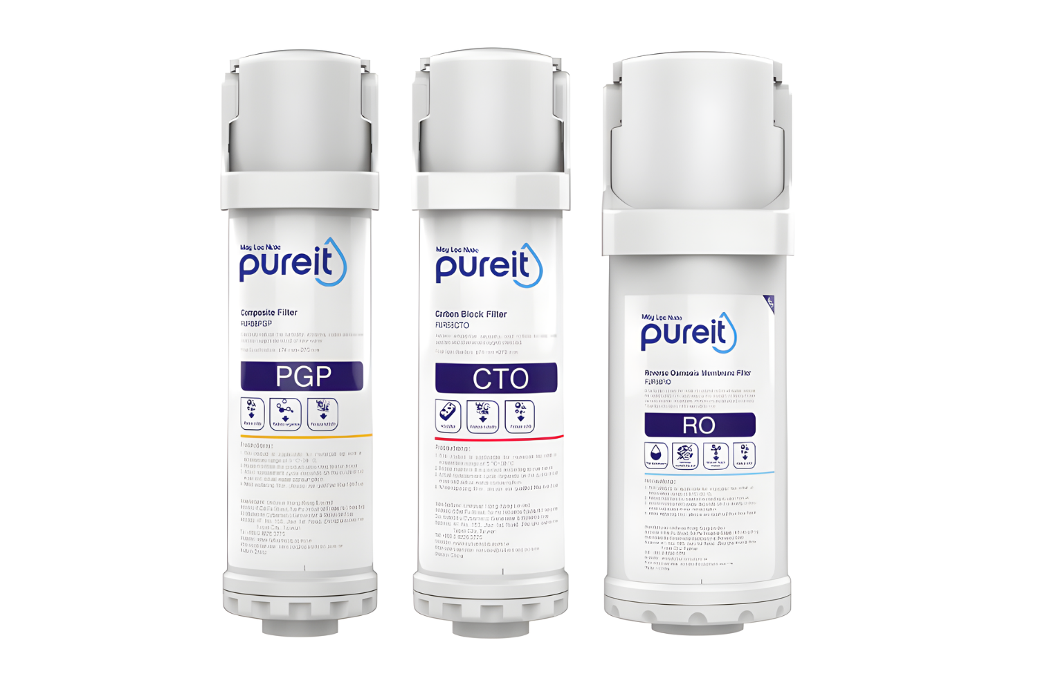 Combo 3 Lõi Lọc (PGP, RO, CTO) | Dùng Cho Máy Unilever Pureit Delica UR5840