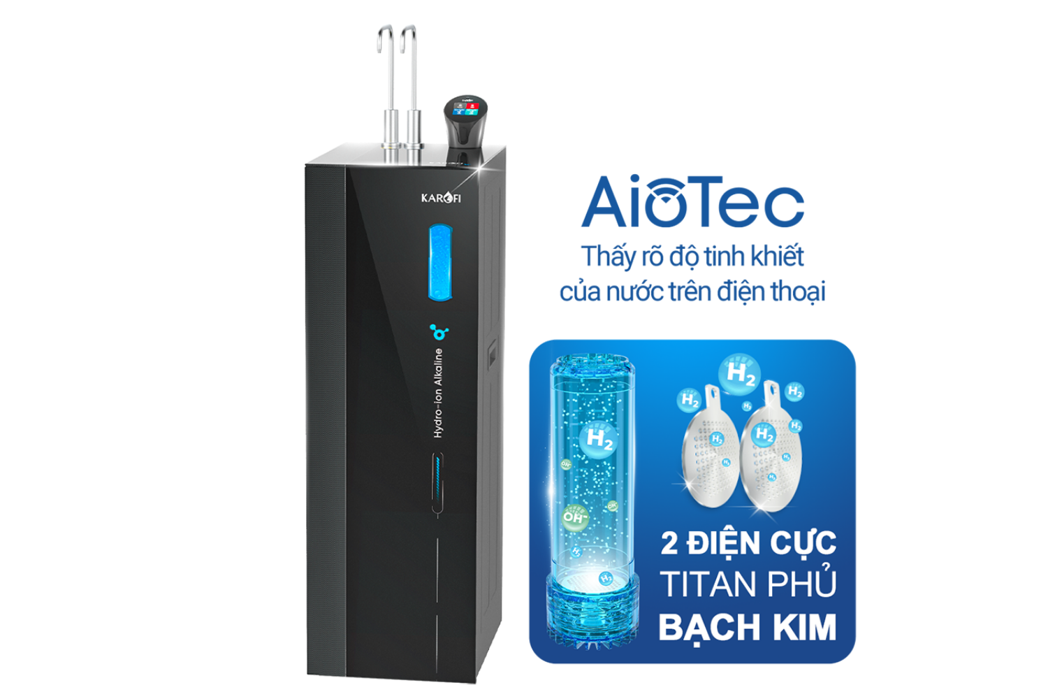 Máy Lọc Nước RO Nóng Lạnh Hydro-ion Kiềm Karofi KAE-S86 | Tủ Đứng 12 Lõi