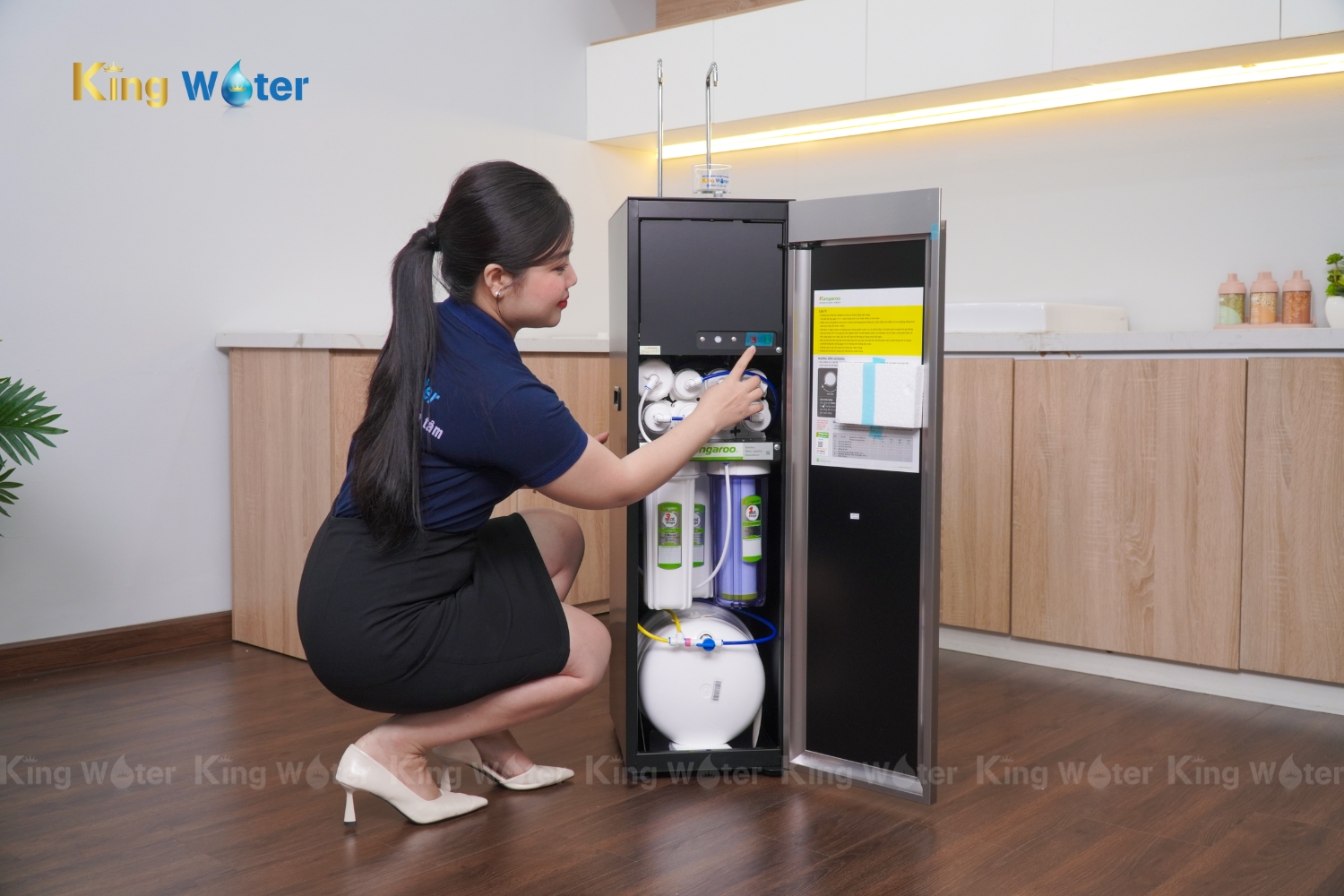 Máy Lọc Nước RO Nóng Lạnh Hydrogen Kangaroo Sumire KG12A8 | Tủ Đứng 12 Lõi