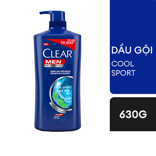 Dầu gội Clear Men Mát Lạnh Bạc Hà 630g