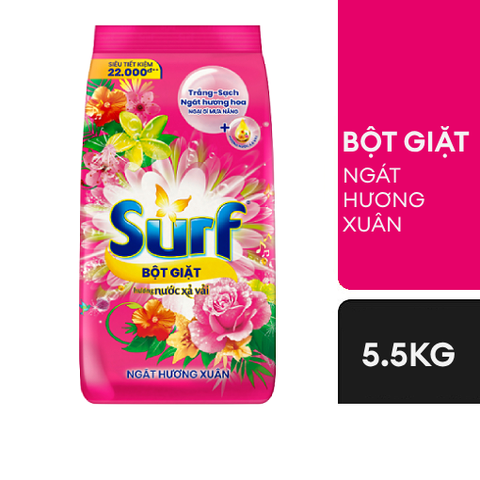 Bột giặt Surf hương Nước xả vải Ngát hương xuân 5.5kg