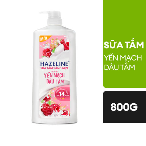 Sữa tắm Hazeline sáng da matcha lựu đỏ 800g