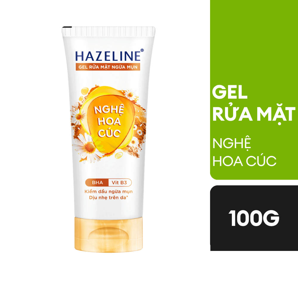 Sữa Rửa Mặt Hazeline Giảm Mụn Nghệ Hoa Cúc 100g