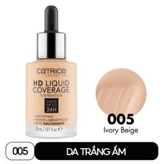 Kem Nền Kiềm Dầu, Che Phủ Tự Nhiên Catrice HD Liquid Coverage Foundation 30ml