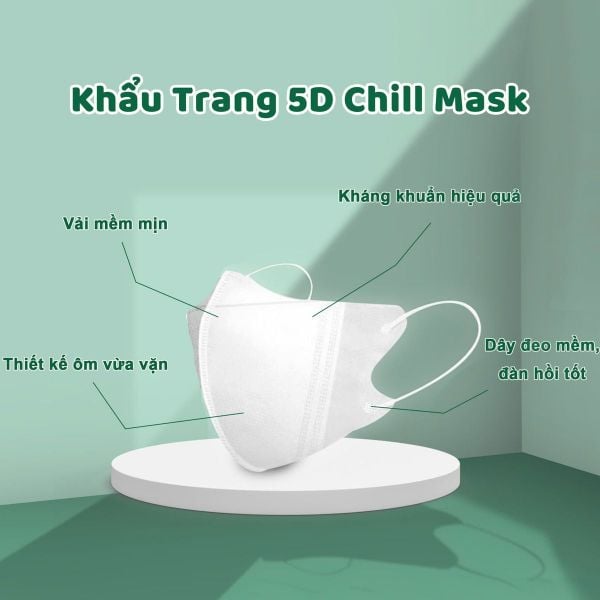 Hộp 100c Khẩu Trang 5D Trắng/ Đen