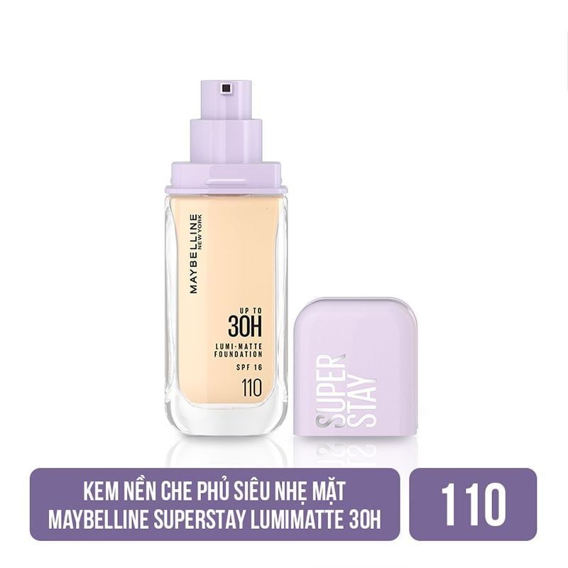 Kem Nền Maybelline Bắt Sáng, Che Phủ Cao, Siêu Nhẹ Mặt Super Stay Up To 30H Lumi Matte Foundation 35ml