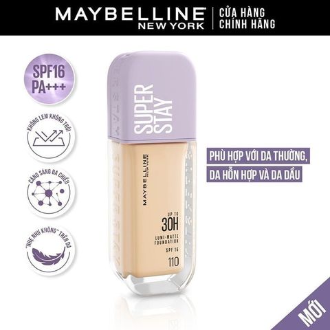 Kem Nền Maybelline Bắt Sáng, Che Phủ Cao, Siêu Nhẹ Mặt Super Stay Up To 30H Lumi Matte Foundation 35ml