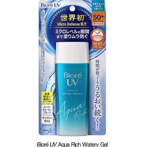 Gel Chống Nắng Biore UV Aqua Rich Watery Gel SPF50+ PA++++ Màng Nước Dưỡng Ẩm 90ml