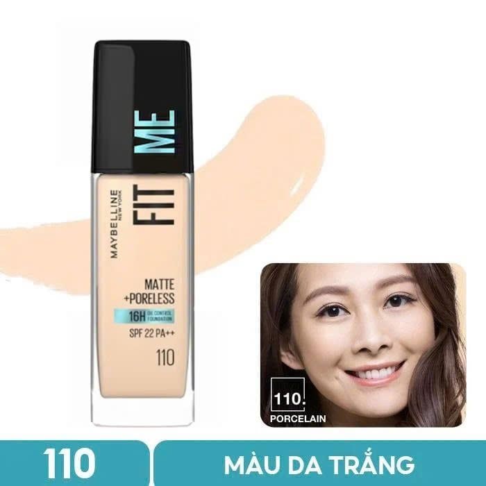 Kem Nền Maybelline Mịn Nhẹ Kiềm Dầu Chống Nắng Fit Me Matte Poreless Foundation 30ML