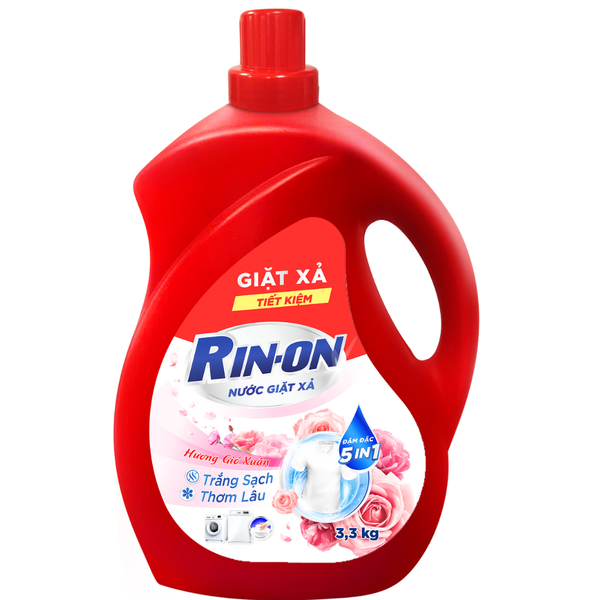 Nước Giặt Xả 5 in 1 RIN-ON Hương Gió Xuân Can 3.3Kg