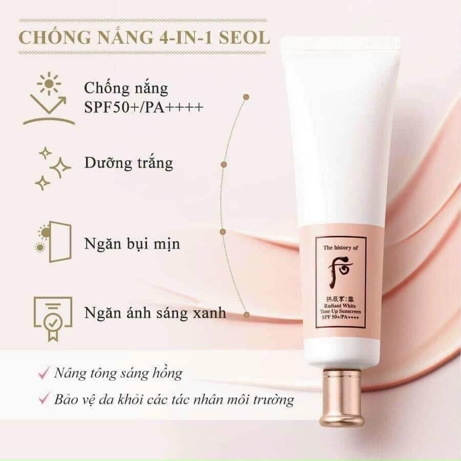 [Sample] kem chống nắng Whoo Radiant White Tone Up Sunscreen 1ml x 10pcs