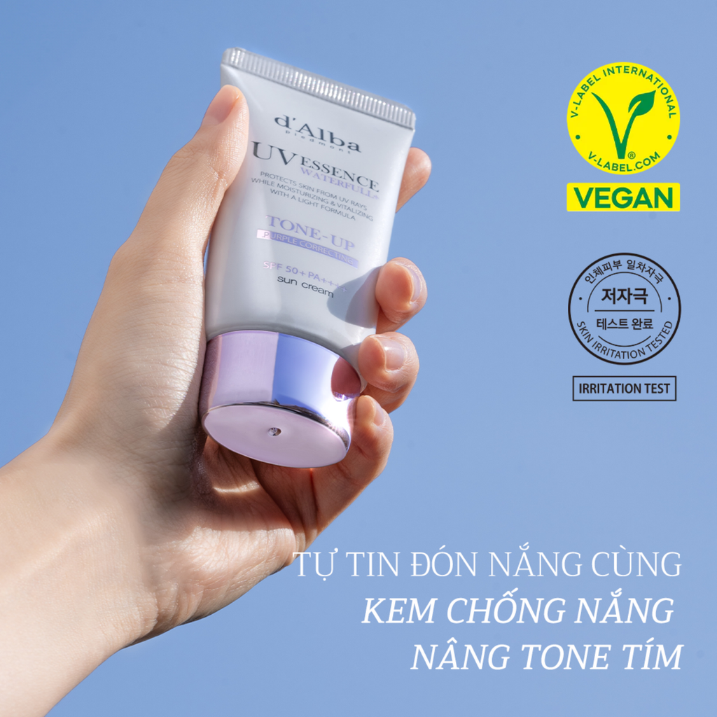 Kem Chống Nắng Nâng Tông d'Alba Waterfull Tone-Up Purple Correcting Sun Cream SPF50+ PA++++ 50ml