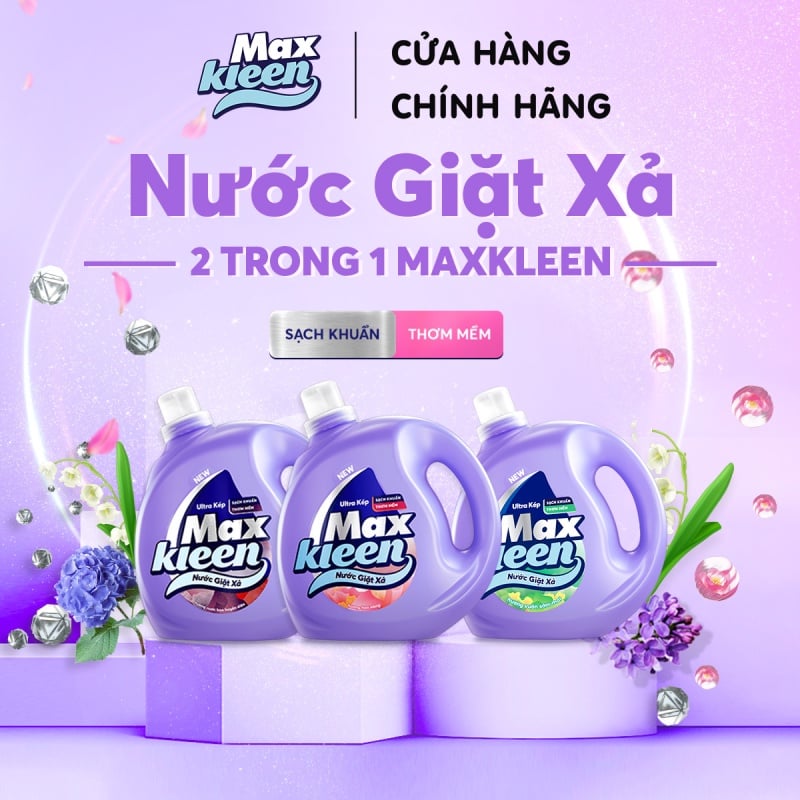 Nước Giặt Xả MaxKleen Hương Nước Hoa Huyền Diệu 3,1kg [can]