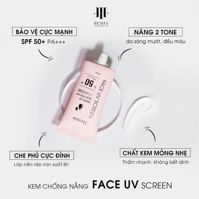 Kem Chống Nắng Hemia Hàn Quốc SPF 50+ PA+++ 50ml