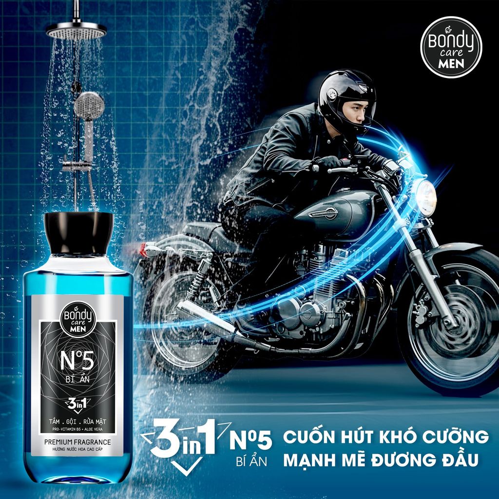 Dầu tắm gội 3in1 cao cấp cho nam giới Bondy Care 300g