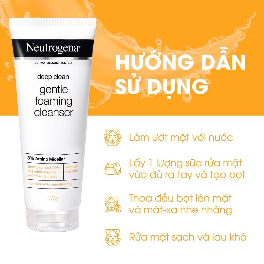Sữa Rửa Mặt Neutrogena Deep Clean Gentle Foaming Cleanser 100g