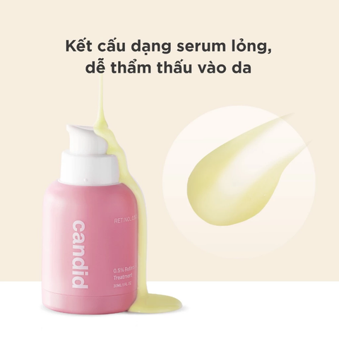 CANDID Retinol Treatment - Tinh Chất Retinol 0.5% 1% Hỗ Trợ Cải Thiện Nền Da 30ml