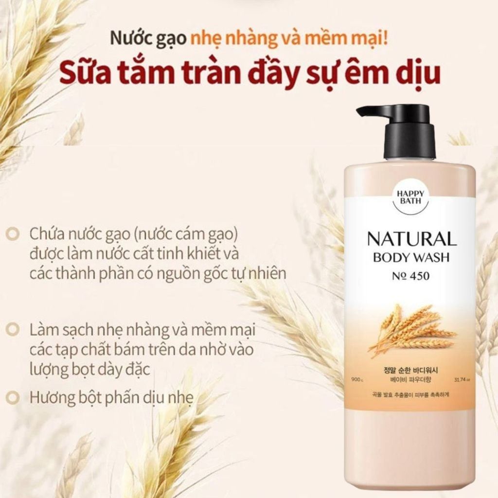 Sữa tắm Happy Bath Natural Body Wash Hàn Quốc 900g